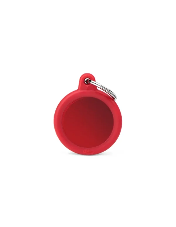 MY FAMILY MEDAGLIA CERCHIO ALLUMINIO ROSSO CON GOMMA HUSHTAG HTA04RED