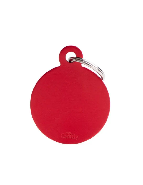 MY FAMILY MEDAGLIA CERCHIO GRANDE ROSSO BASIC ALLUMINIO MFB20