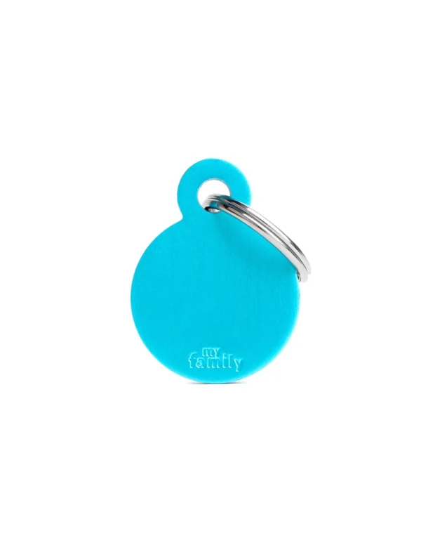 MY FAMILY MEDAGLIA CERCHIO PICCOLO AZZURRO BASIC ALLUMINIO MFB55