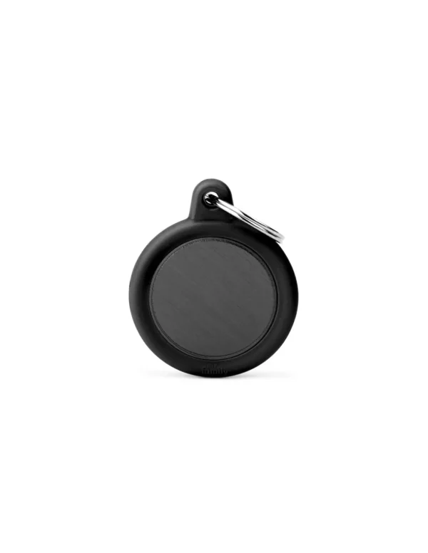 MY FAMILY MEDAGLIA CERCHIO ALLUMINIO NERO CON GOMMA HUSHTAG HTA04BLACK