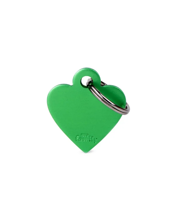 MY FAMILY MEDAGLIA CUORE PICCOLO VERDE BASIC ALLUMINIO MFB41