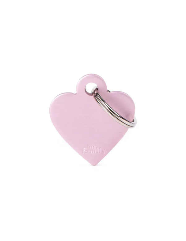 MY FAMILY MEDAGLIA CUORE PICCOLO ROSA BASIC ALLUMINIO MFB24