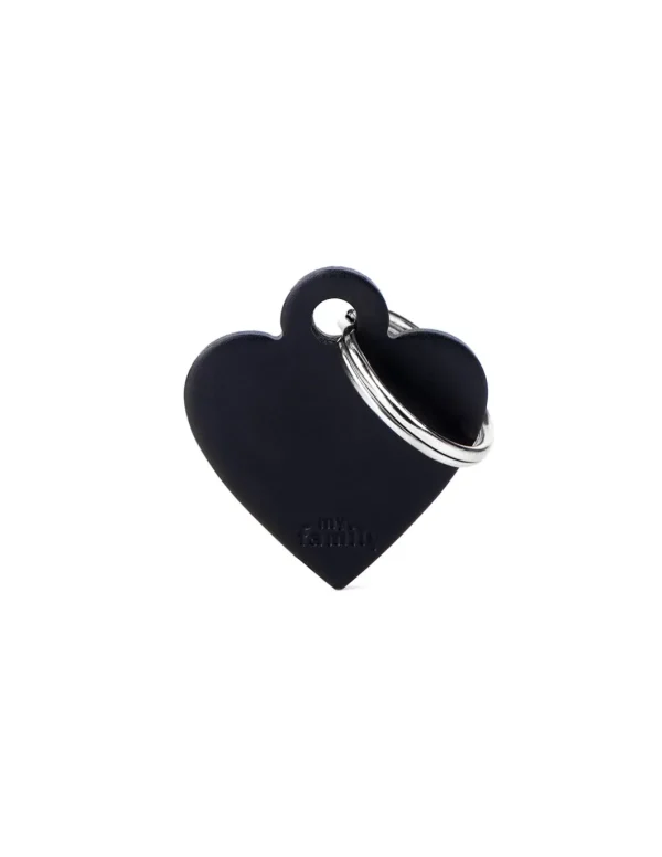MY FAMILY MEDAGLIA CUORE PICCOLO NERO BASIC ALLUMINIO MFB35