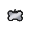 MY FAMILY MEDAGLIA OSSO OTTONE CROMATO CON GOMMA NERA HUSHTAG HTB01BLACK
