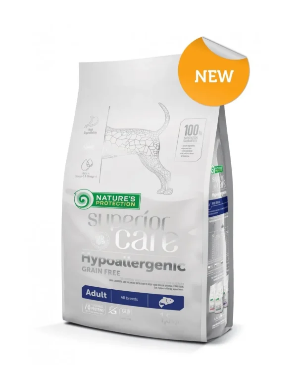 np sc dog hypoallergenic adult 1,5kg grain free all breeds con salmone npsc45796