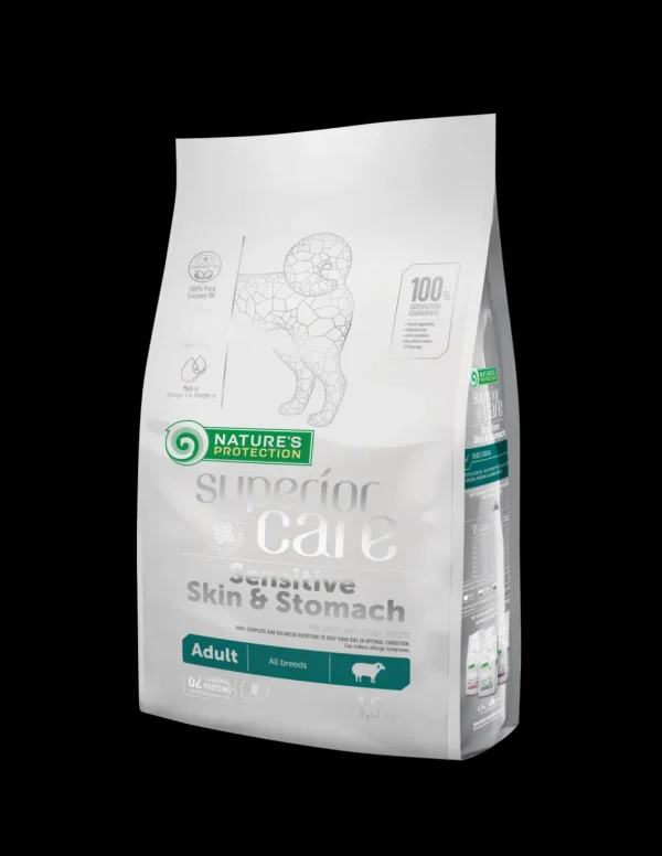 np sc dog sensitive skin & stomach adult 1,5kg all breeds all breeds con agnello npsc45792