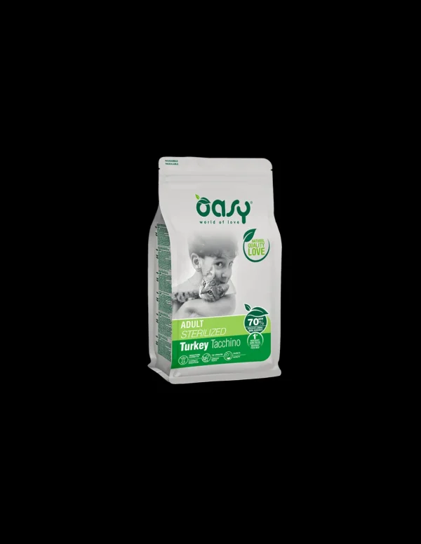 oasy dry cat 1,5kg adult sterilized tacchino