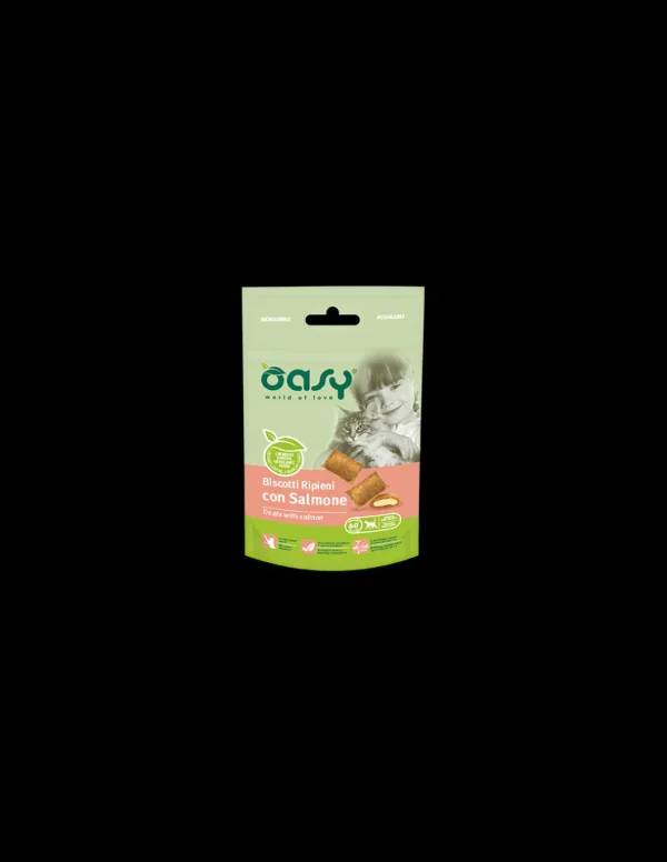 oasy snack cat biscotti ripieni con salmone 60gr