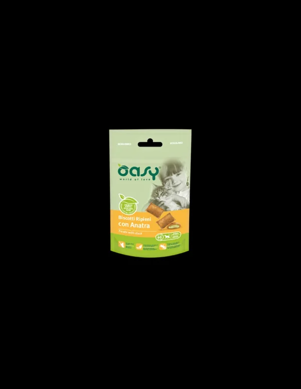 oasy snack cat biscotti ripieni con anatra 60gr