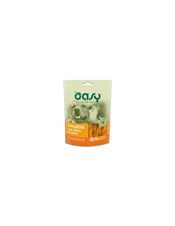 oasy snack dog involtini con filetto di pollo 100gr