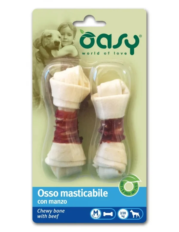 oasy snack dog osso masticabile con manzo tg.m 6pz