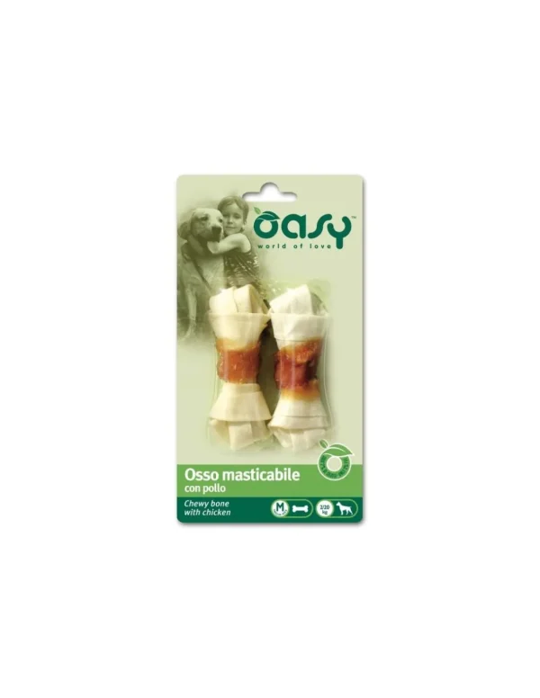 oasy snack dog osso masticabile con pollo tg.m pz 56gr
