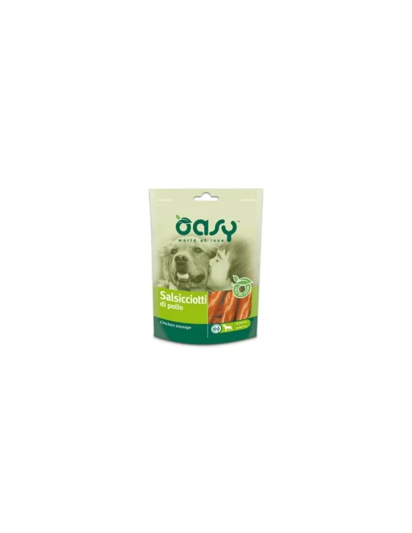 oasy snack dog salsicciotti di pollo busta 100gr (8pz)