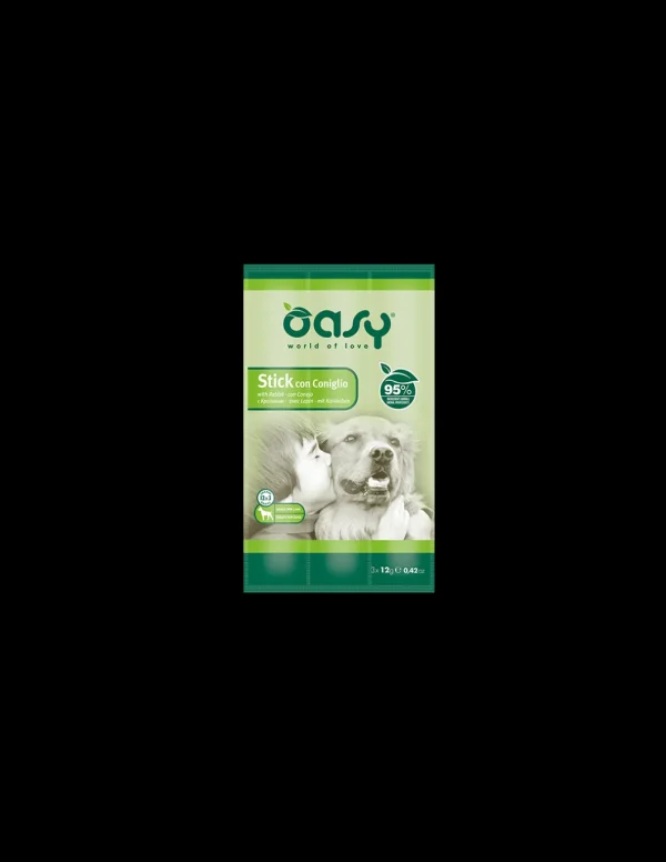 oasy snack dog stick con coniglio 3pz x 12gr