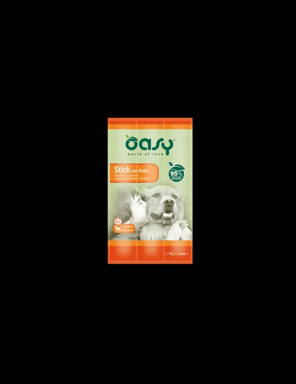 oasy snack dog stick con pollo 3pz x 12gr