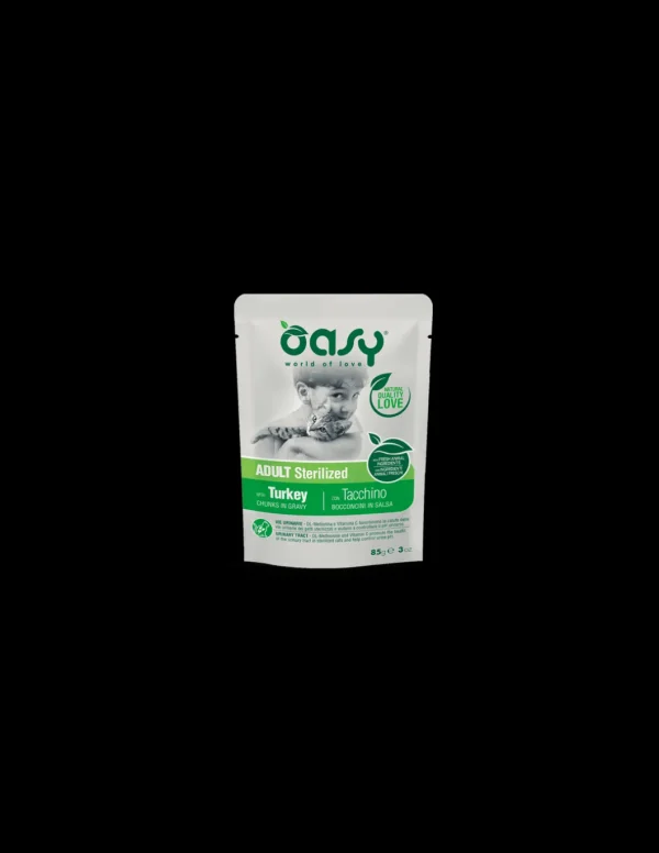 oasy wet cat 85gr busta bocconcini adult sterilized tacchino