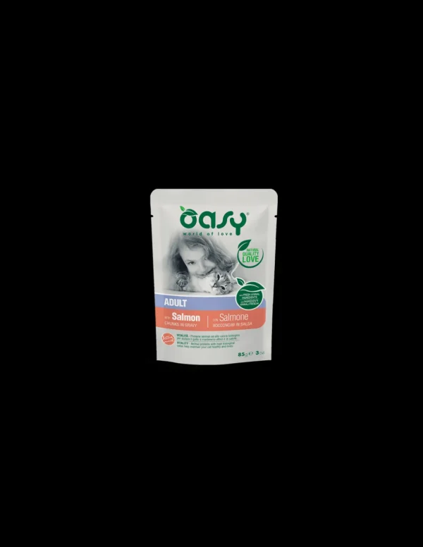 oasy wet cat 85gr busta bocconcini adult salmone