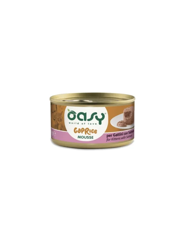 OASY WET CAT 85GR LATTINA CAPRICE MOUSSE KITTEN CON SALMONE