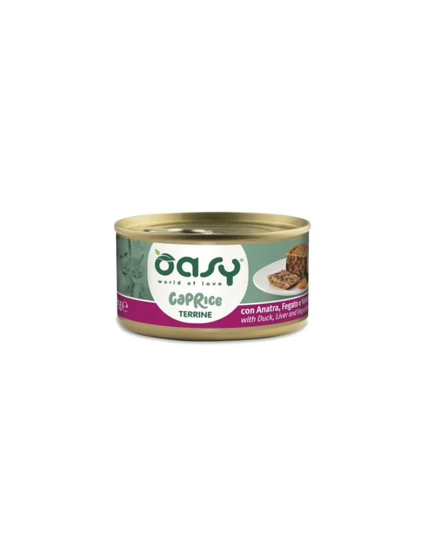OASY WET CAT 85GR LATTINA CAPRICE TERRINE ANATRA FEGATO E VERDURE
