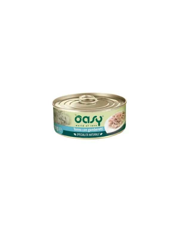 oasy wet cat 150gr spec. nat. lattina tonno con gamberetti