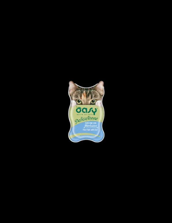 oasy wet cat 85gr vaschetta delicatesse pate' con merluzzo