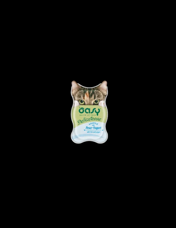 oasy wet cat 85gr vaschetta delicatesse souffle' con pesce e yogurt