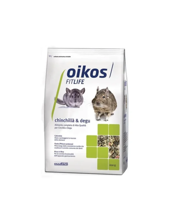 oikos mangime per cincilla' e degu 600gr zoo.32040