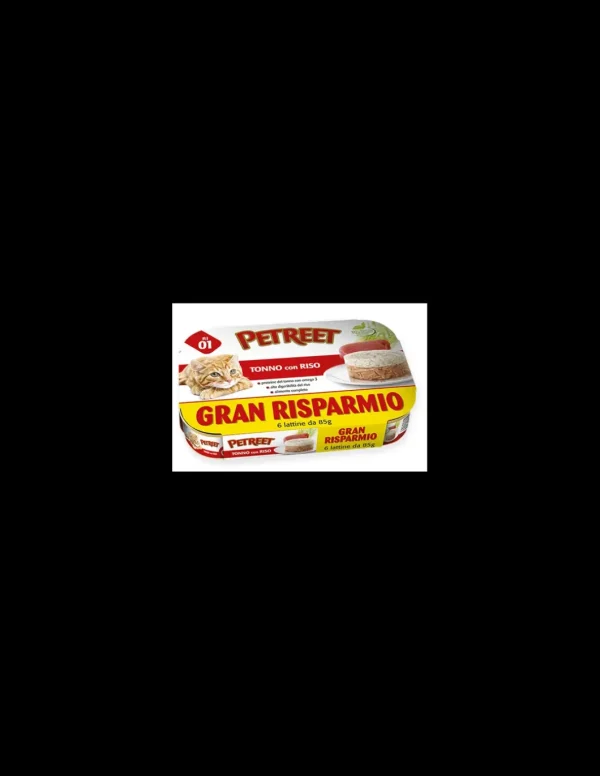 PETREET NAT 6X85GR TONNO CON RISO RI01 A51065
