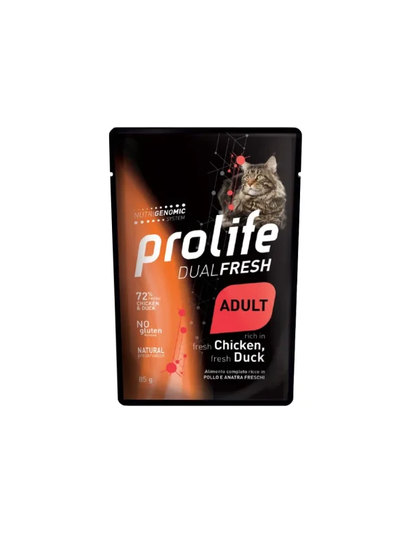 prolife cat dualfresh busta 85gr chicken&duck zpu.40373