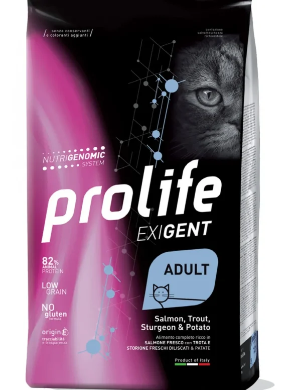 prolife cat exigent adult 400gr salmon,trout,sturgeon&potato zpd.35980