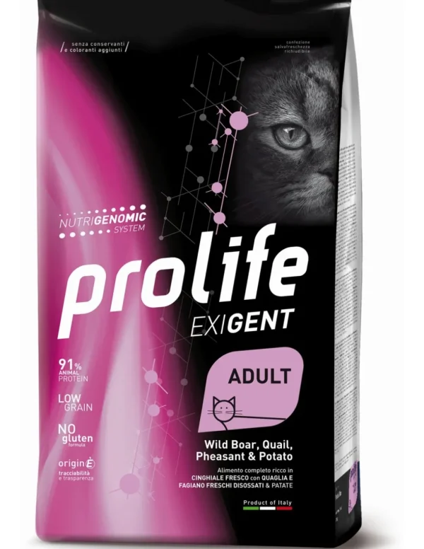 prolife cat exigent adult 400gr wild boar,quail,pheasant&potato zpd.36017