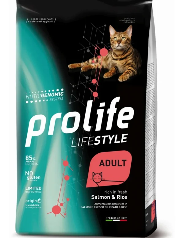 prolife cat lifestyle adult 7kg salmon&rice zpd.35768