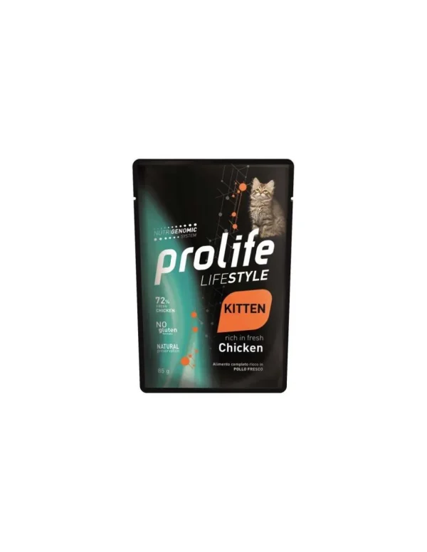 prolife cat lifestyle kitten busta 85gr chicken zpu.40229