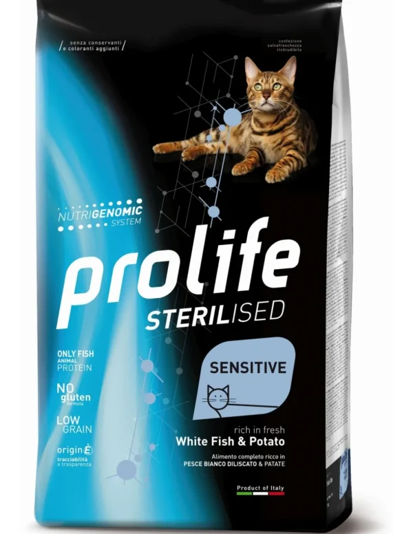 prolife cat sterilised adult 7kg white fish & potato zpd.35881