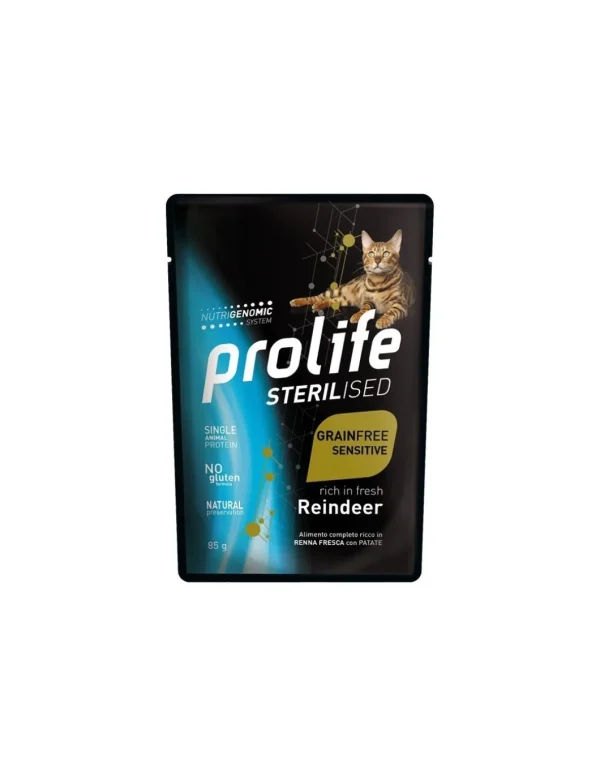 prolife cat sterilised adult busta 85gr reindeer zpu.40441
