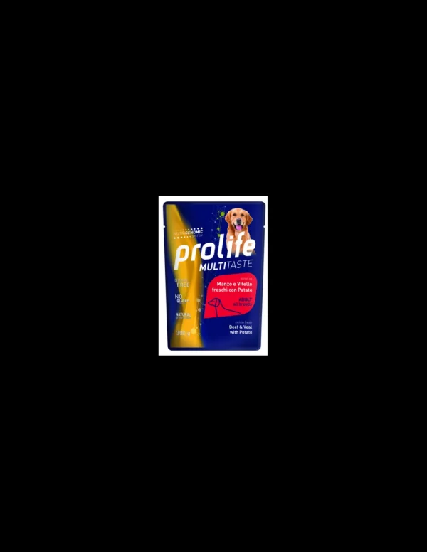 prolife dog adult multitaste busta 300gr manzo vitello patate zcu.26520