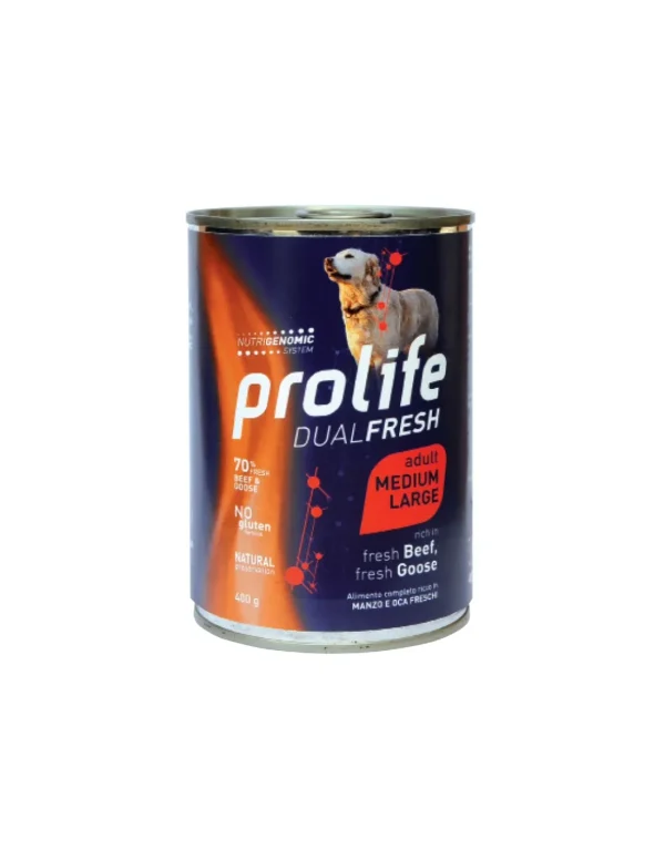 prolife dog dualfresh adult medium/large 400gr beef&goose zpu.39483
