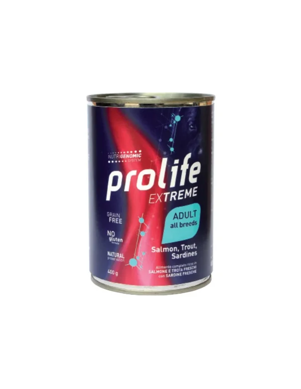 prolife dog extreme adult all breeds 400gr salmon/trout/sardine zpu.39810