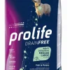 prolife dog grain free adult sensitive medium large 2,5kg sole fish&potato zpd.35508