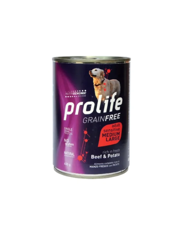 prolife dog grain free adult medium/large 400gr beef&potato zpu.39742