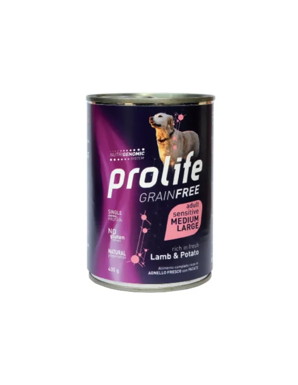 prolife dog grain free adult medium/large 400gr lamb&potato zpu.39773