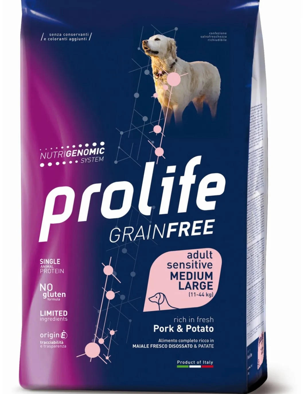 prolife_dog_grain_free_ad_0-4.webp prolife dog grain free adult sensitive medium large 10kg pork&potato zpd.35362