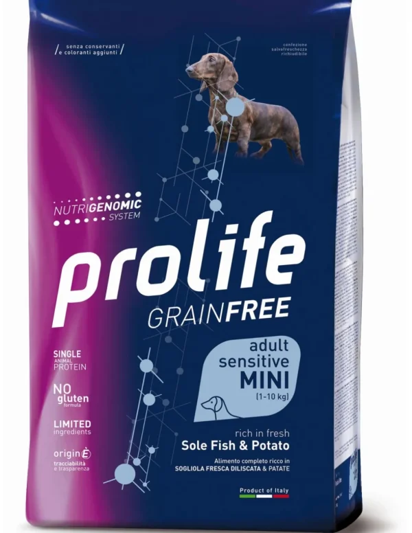 prolife dog grain free adult sensitive mini 7kg fish&potato zpd.35447