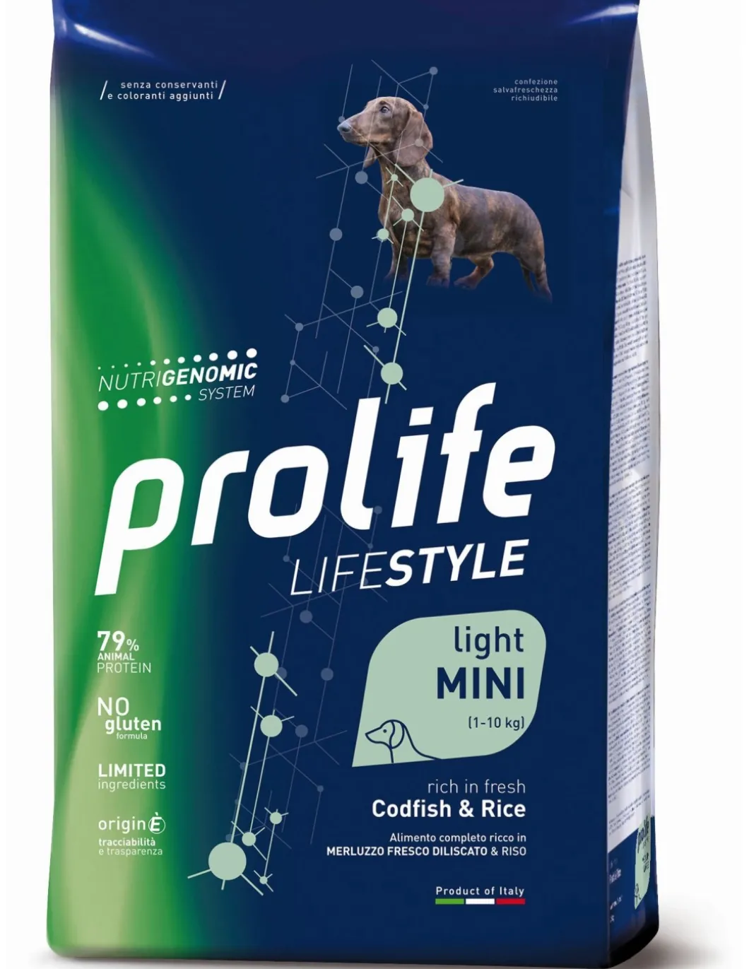 prolife_dog_lifestyle_adu_0-3.webp prolife dog lifestyle adult mini 600gr light codfish&rice zpd.35027