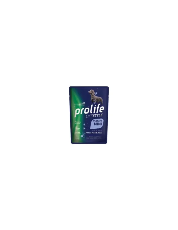 prolife dog lifestyle mature mini busta 100gr white fish&rice zpu.39599