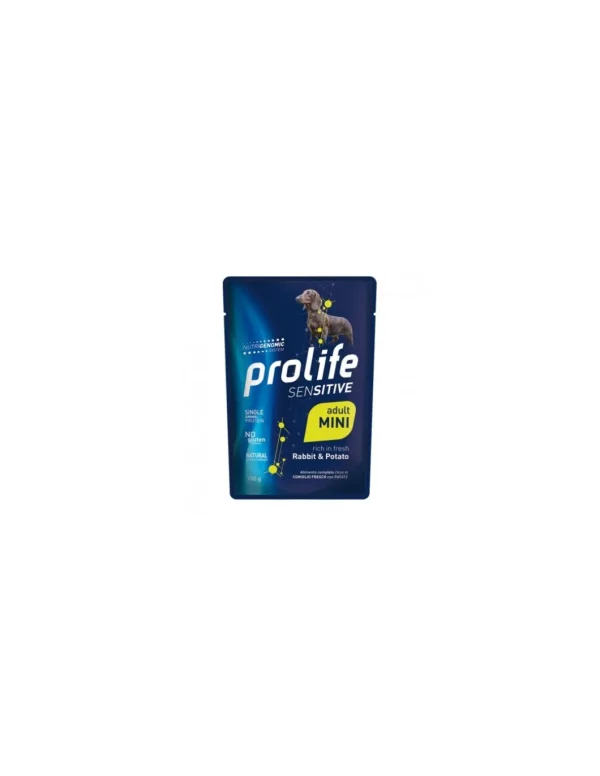 prolife dog sensitive adult mini busta 100gr rabbit&potato zpu.39704