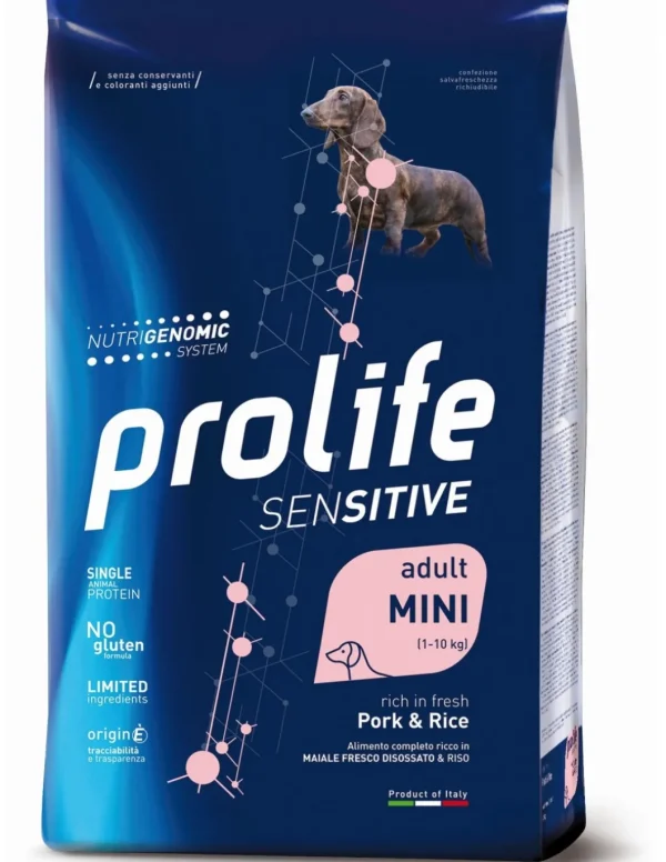 prolife dog sensitive adult mini 2kg pork&rice zpd.35232
