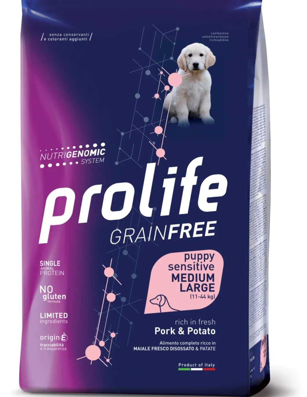 prolife_dog_sensitive_pup_0-3.webp prolife dog sensitive puppy medium/large 10kg pork&potato zpd.42452