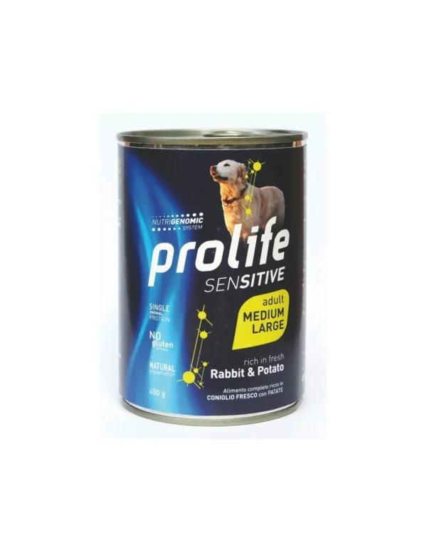 prolife dog sensivite 400gr adult medium/large rabbit&potato zpu.39681
