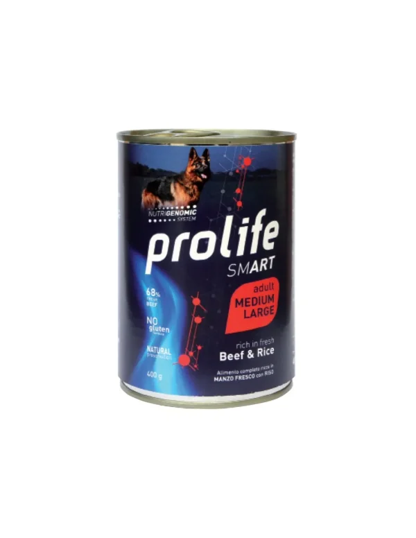 prolife dog smart adult medium/large 800gr beef&rice zpu.39360